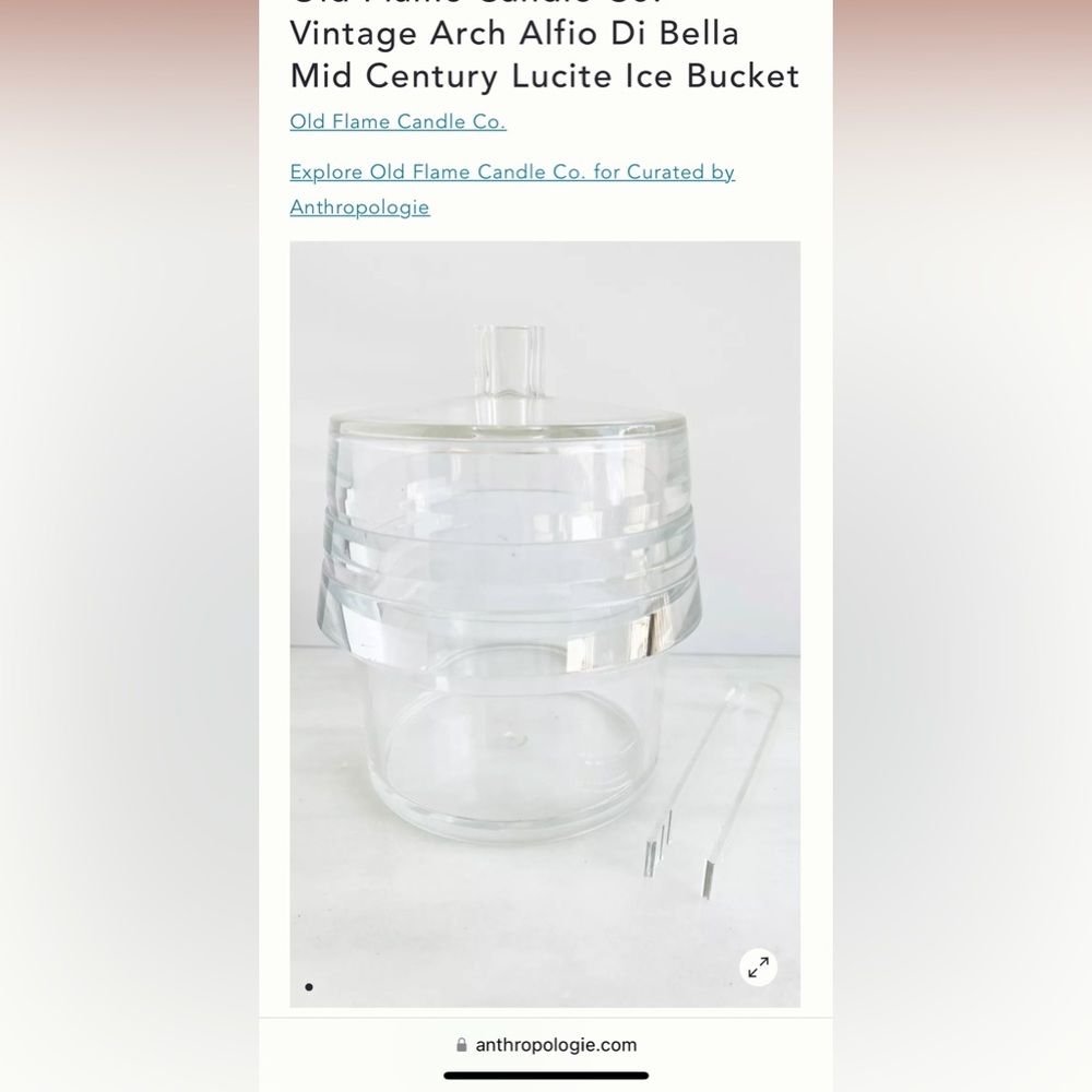 Vintage alfi di bella lucite ice bucket for Anthropologie home